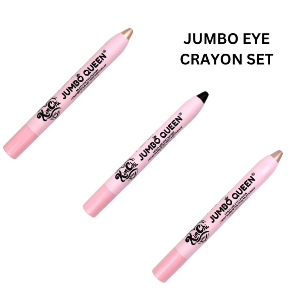 KIMCHI CHIC BEAUTY JUMBO QUEEN EYE CRAYON SET - BLACK SESAME, HONEY, CINNAMON